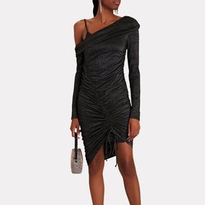 NWT JONATHAN SIMKHAI SABINE RUCHED LUREX MIDI DRESS